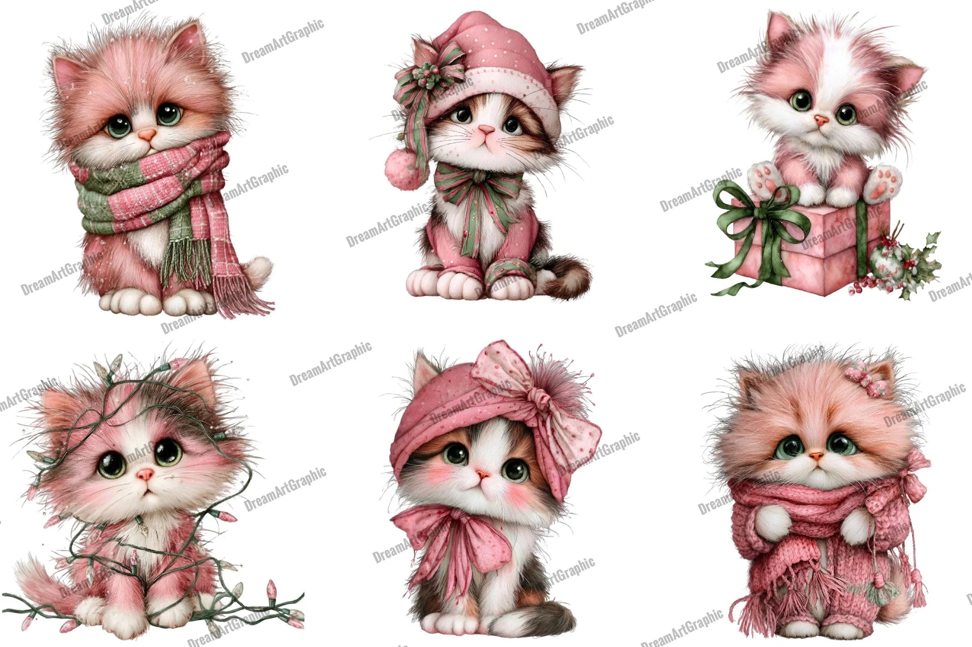 Cute Christmas Cat Clipart Bundle - CraftNest - Digital Crafting and Art
