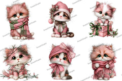 Cute Christmas Cat Clipart Bundle - CraftNest - Digital Crafting and Art