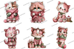 Cute Christmas Cat Clipart Bundle - CraftNest - Digital Crafting and Art