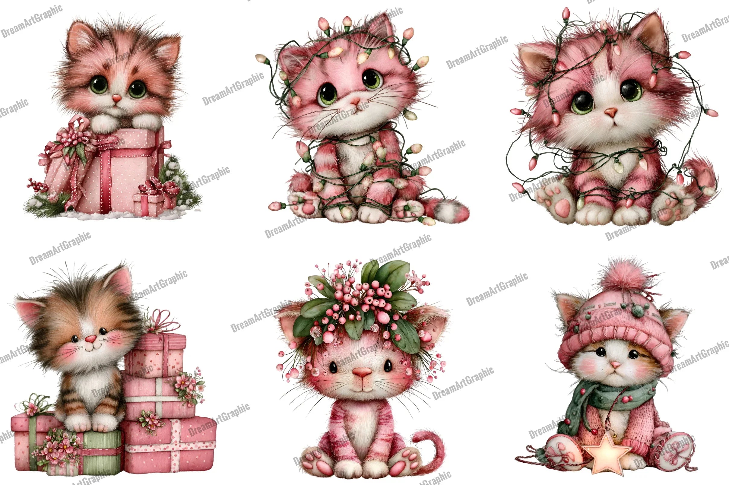 Cute Christmas Cat Clipart Bundle - CraftNest - Digital Crafting and Art