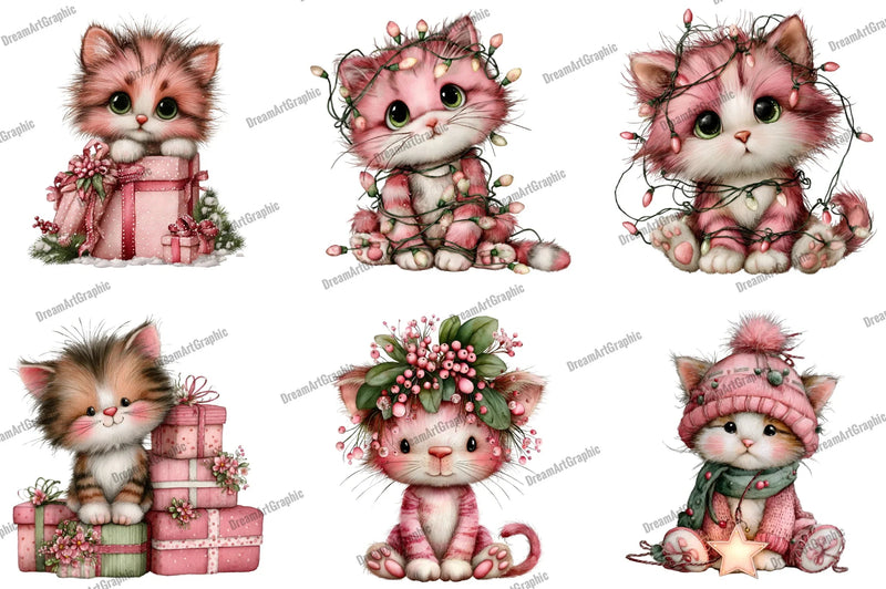 Cute Christmas Cat Clipart Bundle - CraftNest - Digital Crafting and Art