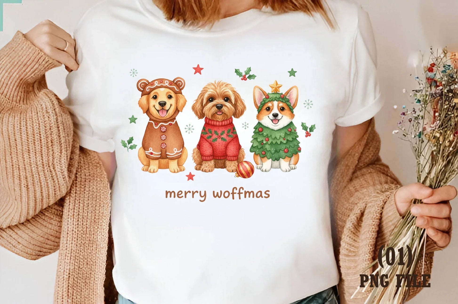 Cute Christmas Dog Clipart Bundle: Holiday Animals Collection - CraftNest - Digital Crafting and Art