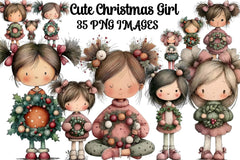 Cute Christmas Girl Clipart Bundle - CraftNest - Digital Crafting and Art