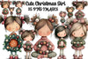 Cute Christmas Girl Clipart Bundle