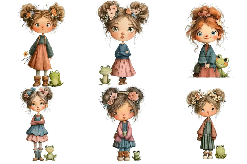Cute Christmas Girl Clipart Bundle - CraftNest - Digital Crafting and Art