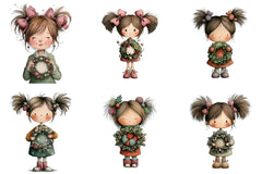 Cute Christmas Girl Clipart Bundle - CraftNest - Digital Crafting and Art