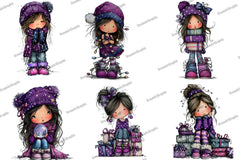 Cute Christmas Girl Clipart Bundle - CraftNest - Digital Crafting and Art