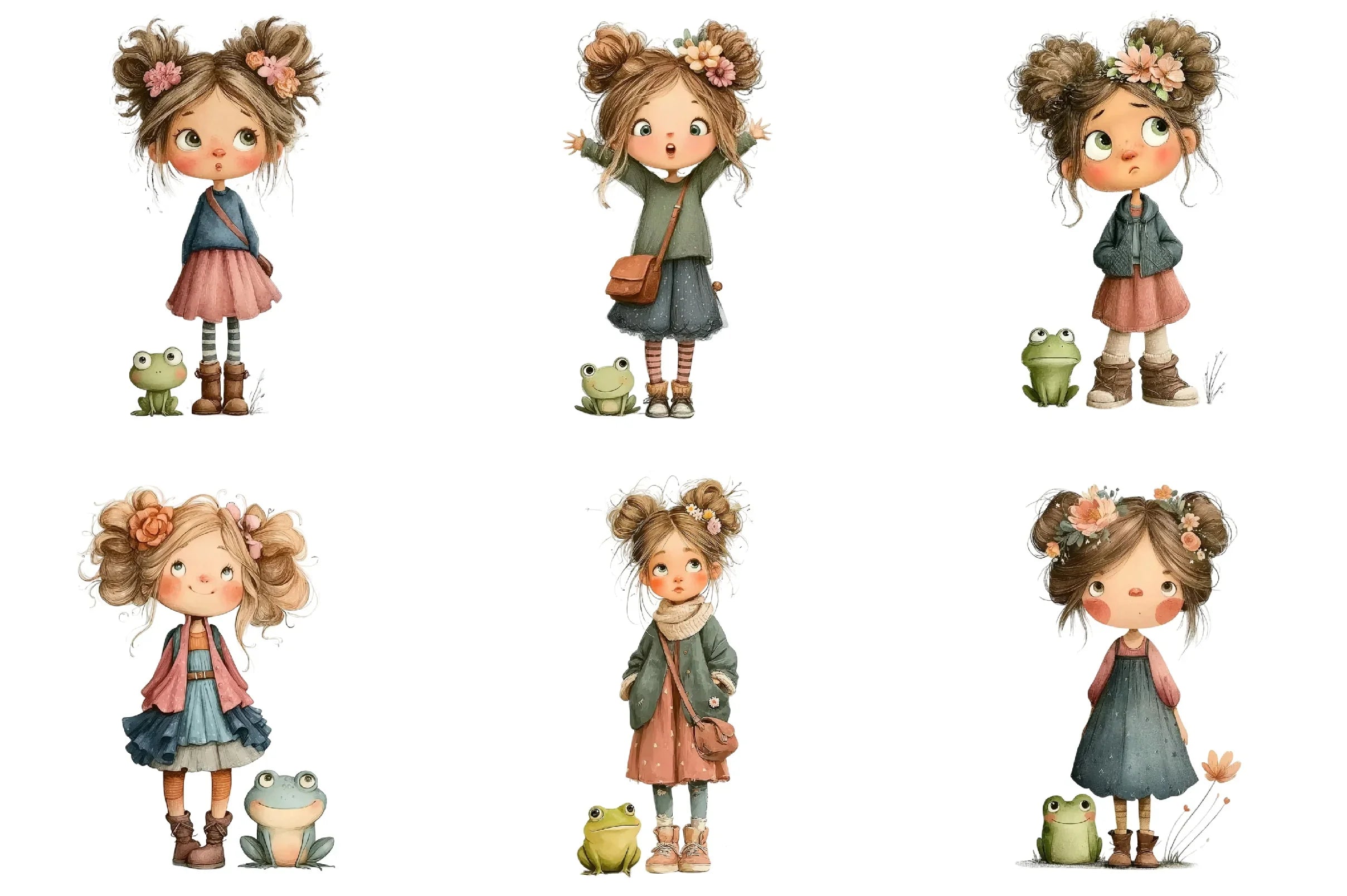 Cute Christmas Girl Clipart Bundle - CraftNest - Digital Crafting and Art