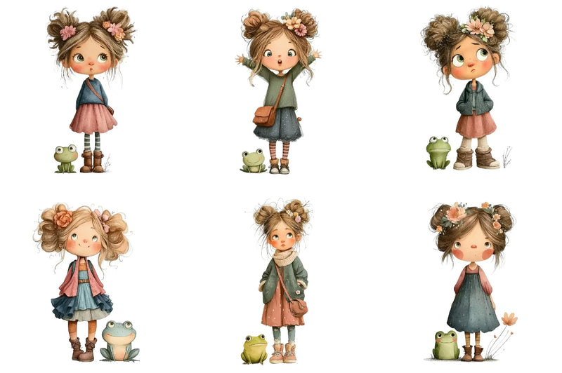 Cute Christmas Girl Clipart Bundle - CraftNest - Digital Crafting and Art