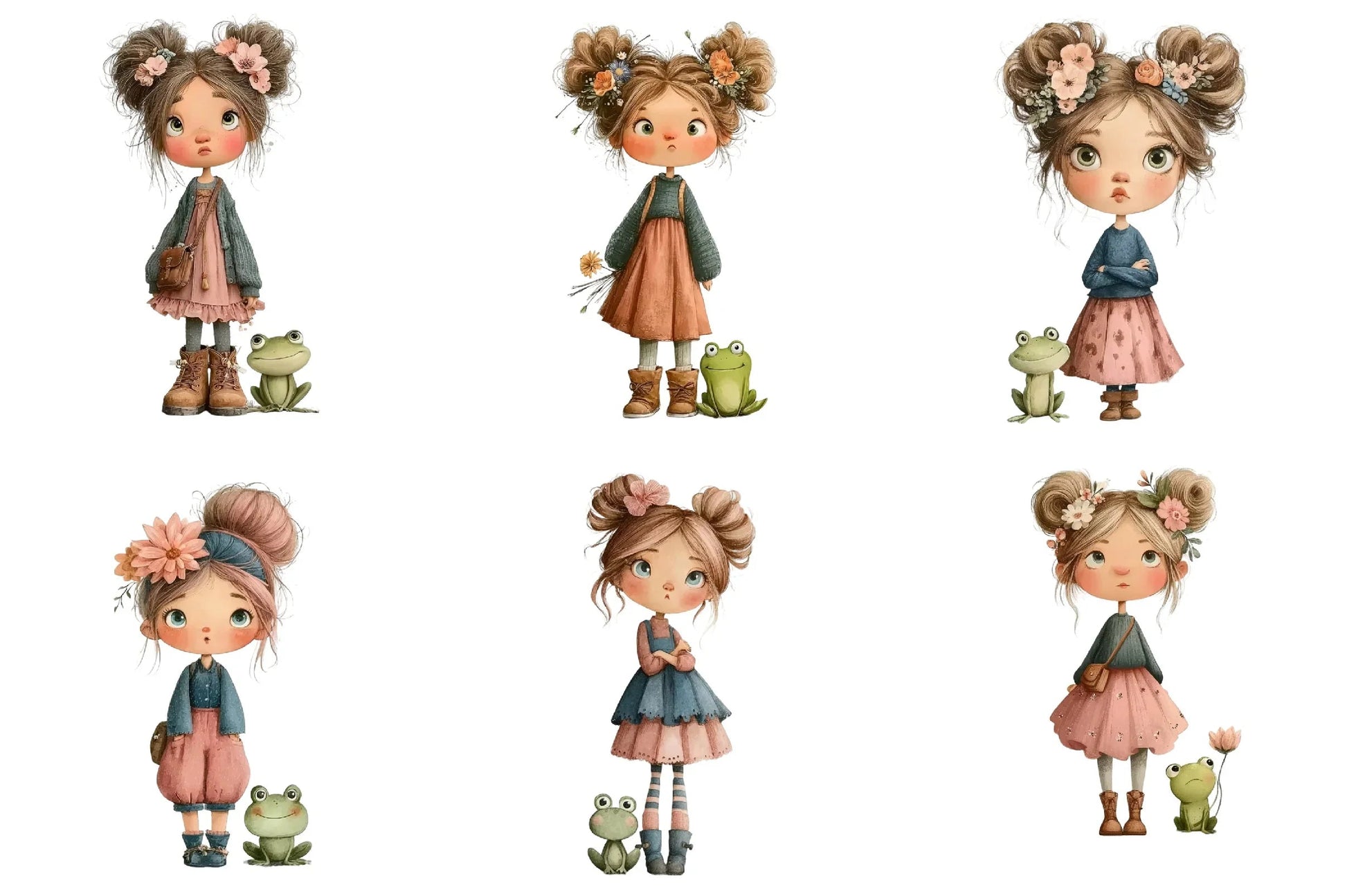 Cute Christmas Girl Clipart Bundle - CraftNest - Digital Crafting and Art