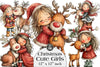 Cute Christmas Girls Clipart Bundle