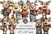 Cute Christmas Reindeer Gift Box Clipart Bundle