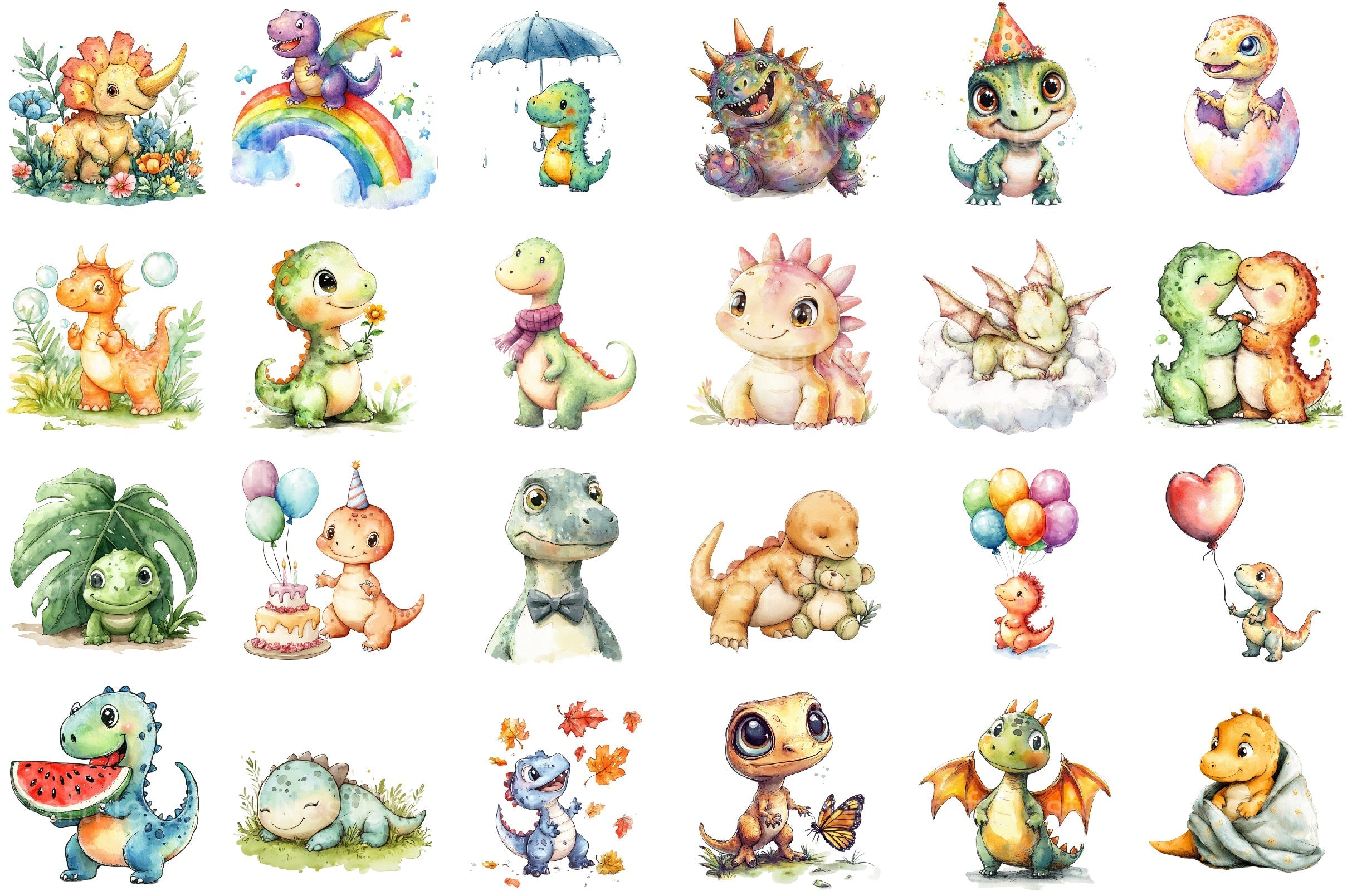 Cute Dinosaur Clipart Bundle 2