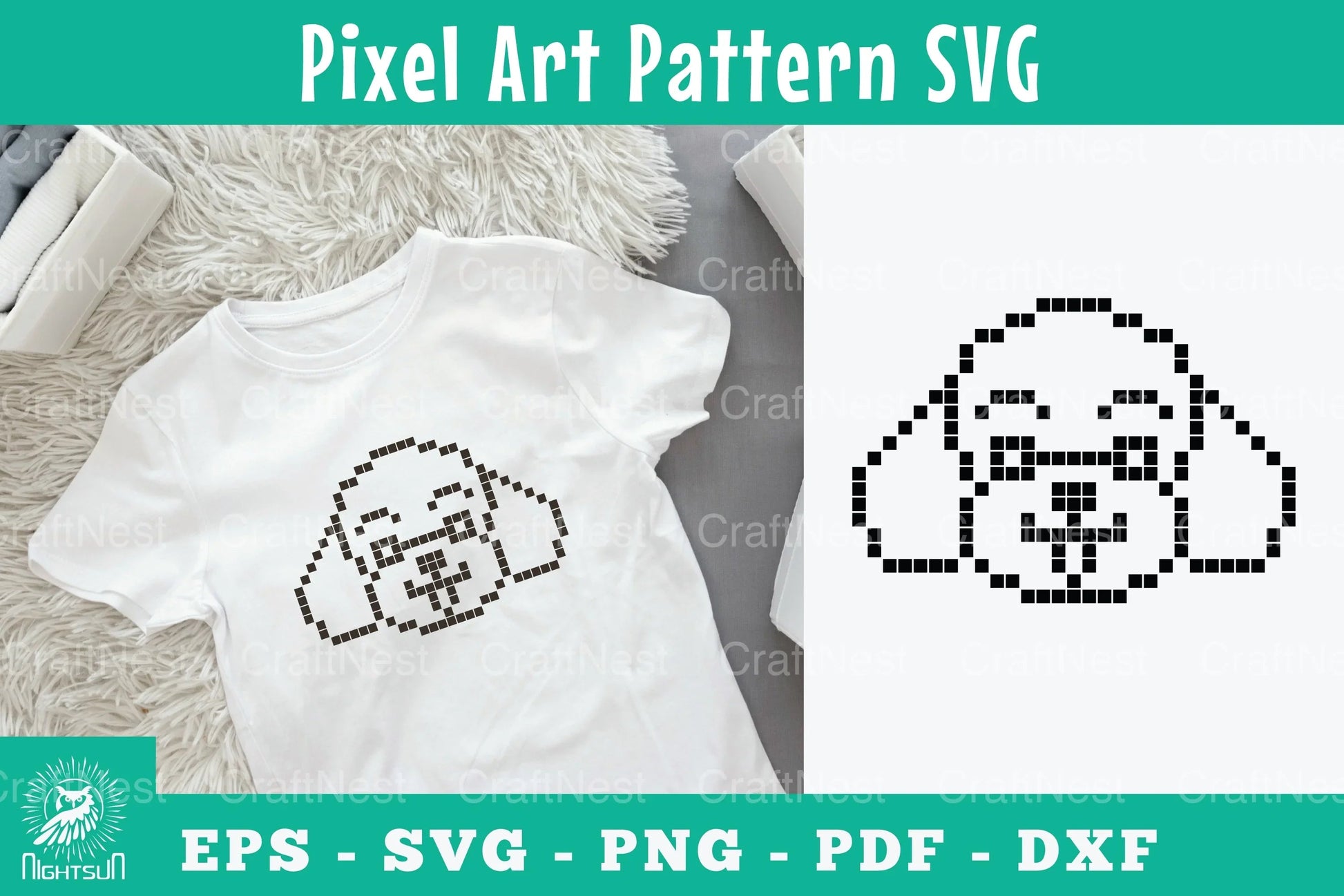 Cute Dog Pixel Art Pattern Clipart Bundle - CraftNest - Digital Crafting and Art