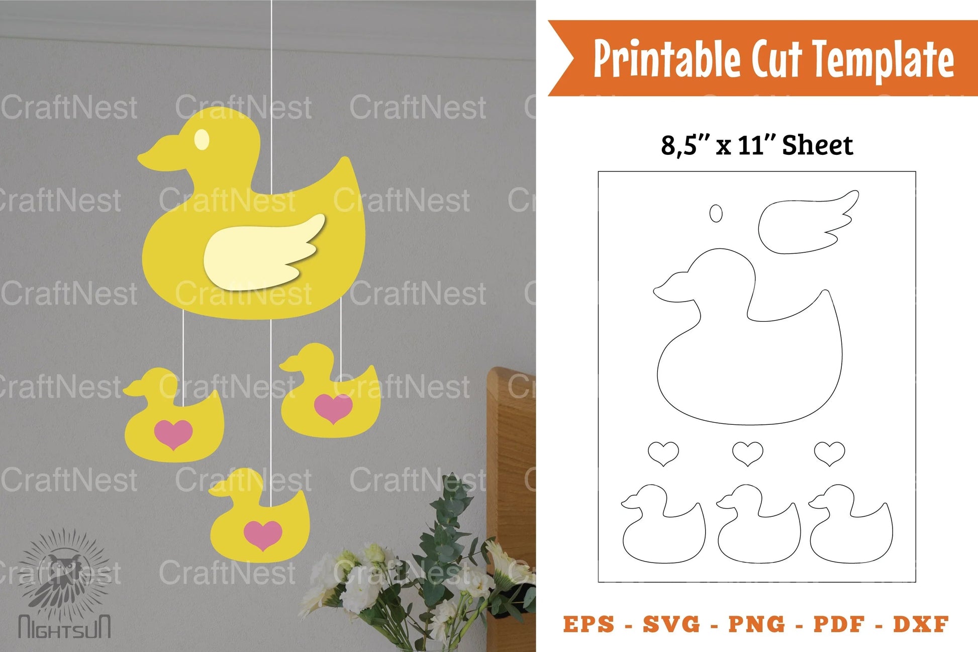 Cute Duck Papercut Template Clipart Bundle - CraftNest - Digital Crafting and Art