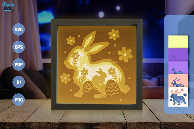 Cute Easter Bunny Papercut SVG Bundle for Easter Eggs - CraftNest - Digital Crafting and Art