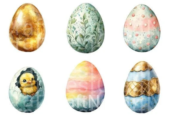 Cute Easter Eggs Clipart Bundle - CraftNest - Digital Crafting and Art
