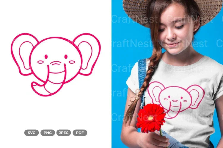 Cute Elephant Head Clipart Bundle - CraftNest - Digital Crafting and Art