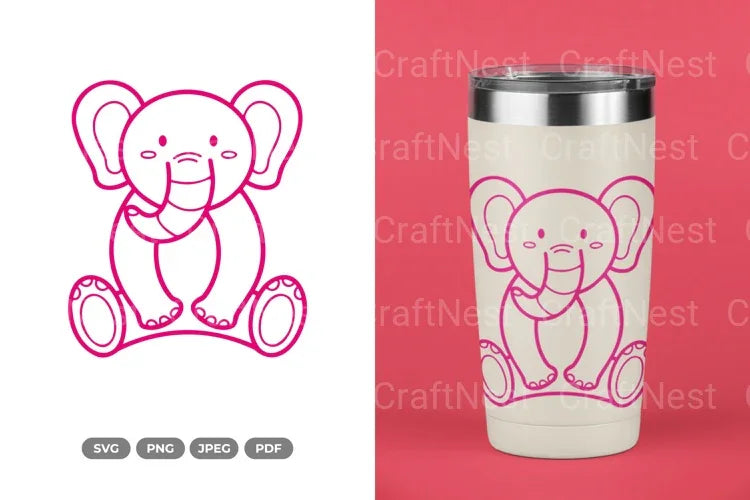 Cute Elephant Nursery Doodle Clipart Bundle - CraftNest - Digital Crafting and Art