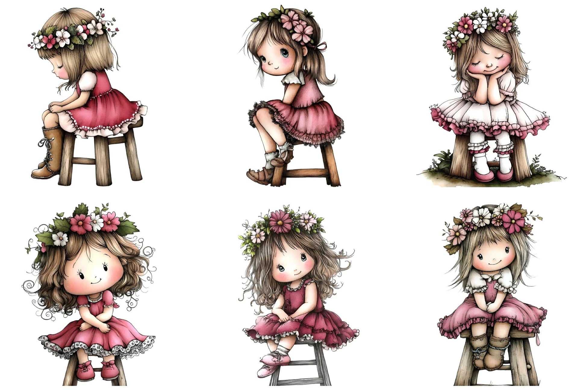 Cute Christmas Reindeer Clipart Bundle - CraftNest - Digital Crafting and Art
