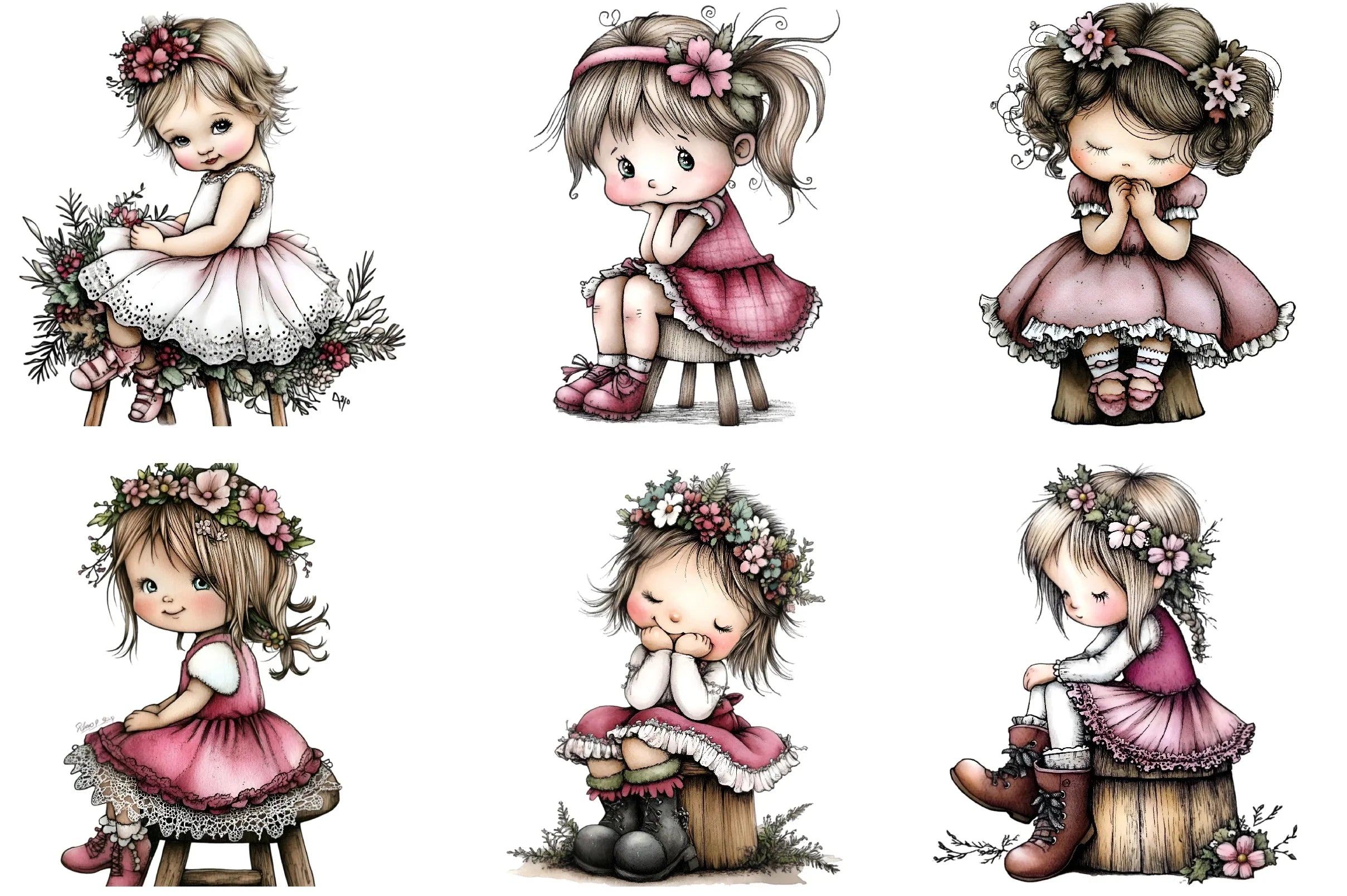 Cute Christmas Reindeer Clipart Bundle - CraftNest - Digital Crafting and Art