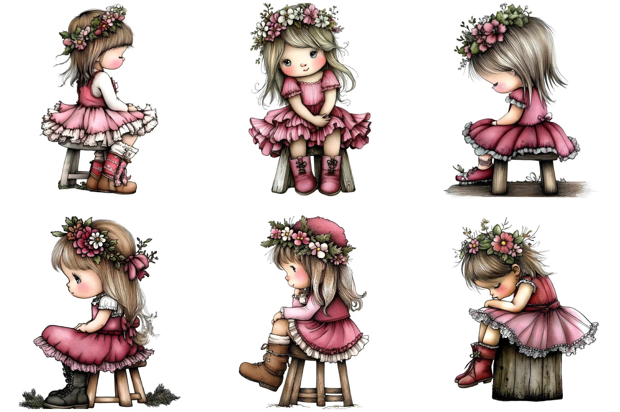 Cute Christmas Reindeer Clipart Bundle - CraftNest - Digital Crafting and Art