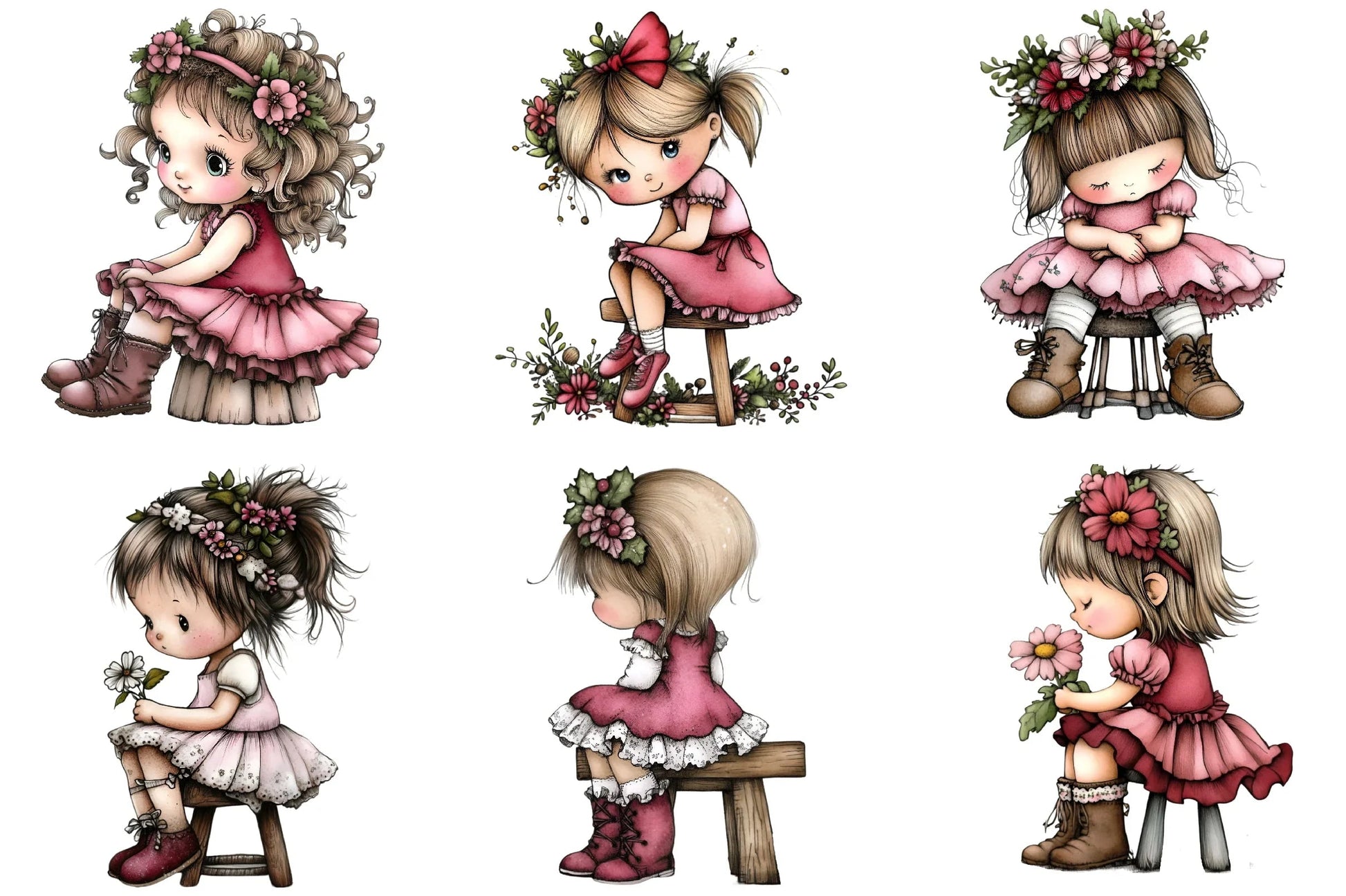 Cute Christmas Reindeer Clipart Bundle - CraftNest - Digital Crafting and Art