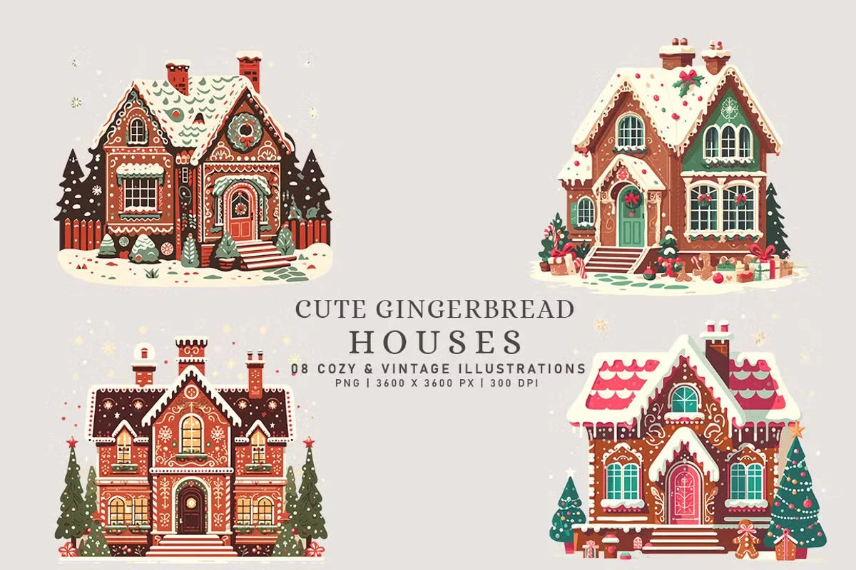 Cute Gingerbread Houses - Christmas