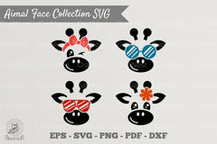 Cute Giraffe Face Collection Clipart Bundle - CraftNest - Digital Crafting and Art
