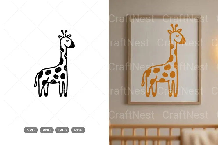 Cute Giraffe Nursery Doodle Clipart Bundle - CraftNest - Digital Crafting and Art