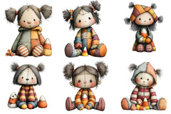 Cute Halloween Ragdoll Clipart Bundle - CraftNest - Digital Crafting and Art