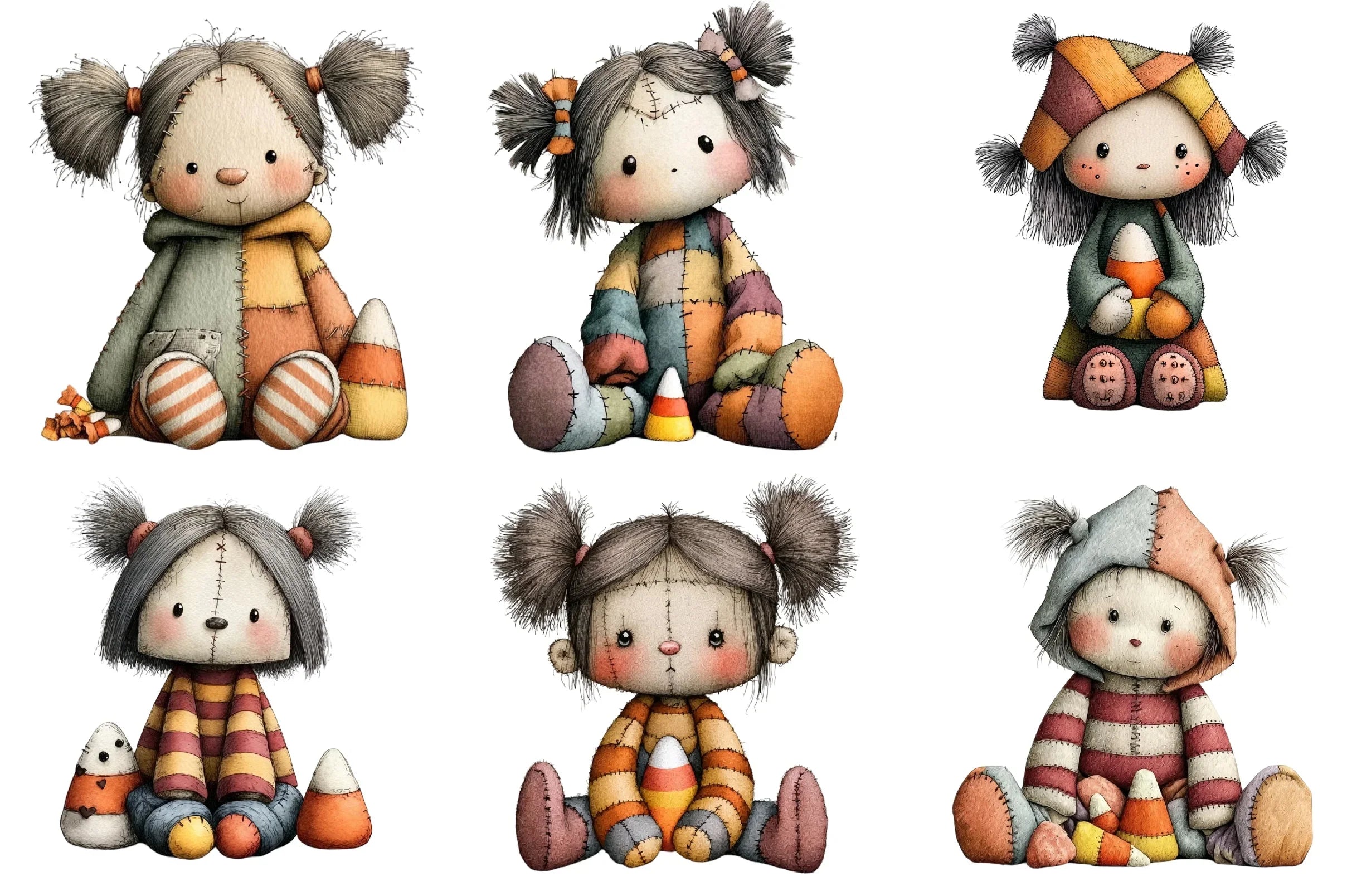 Cute Halloween Ragdoll Clipart Bundle - CraftNest - Digital Crafting and Art