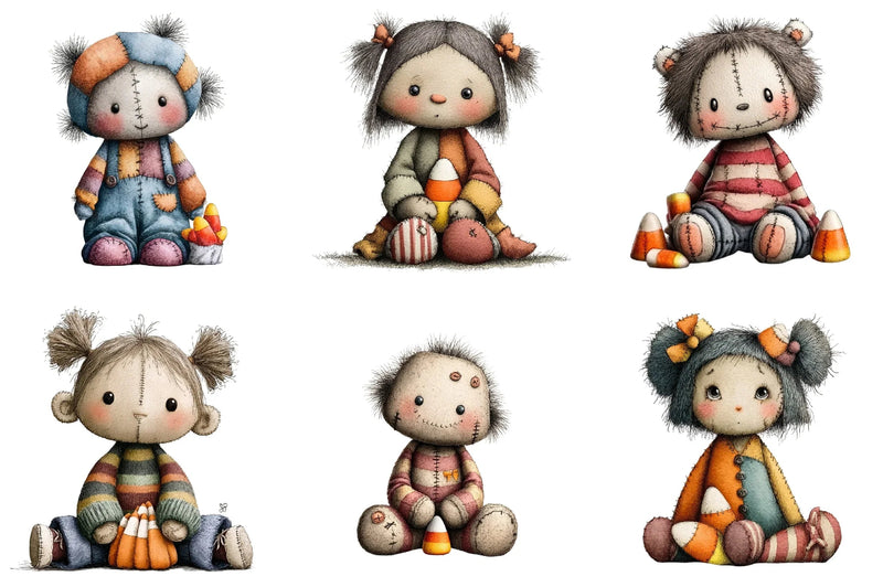 Cute Halloween Ragdoll Clipart Bundle - CraftNest - Digital Crafting and Art