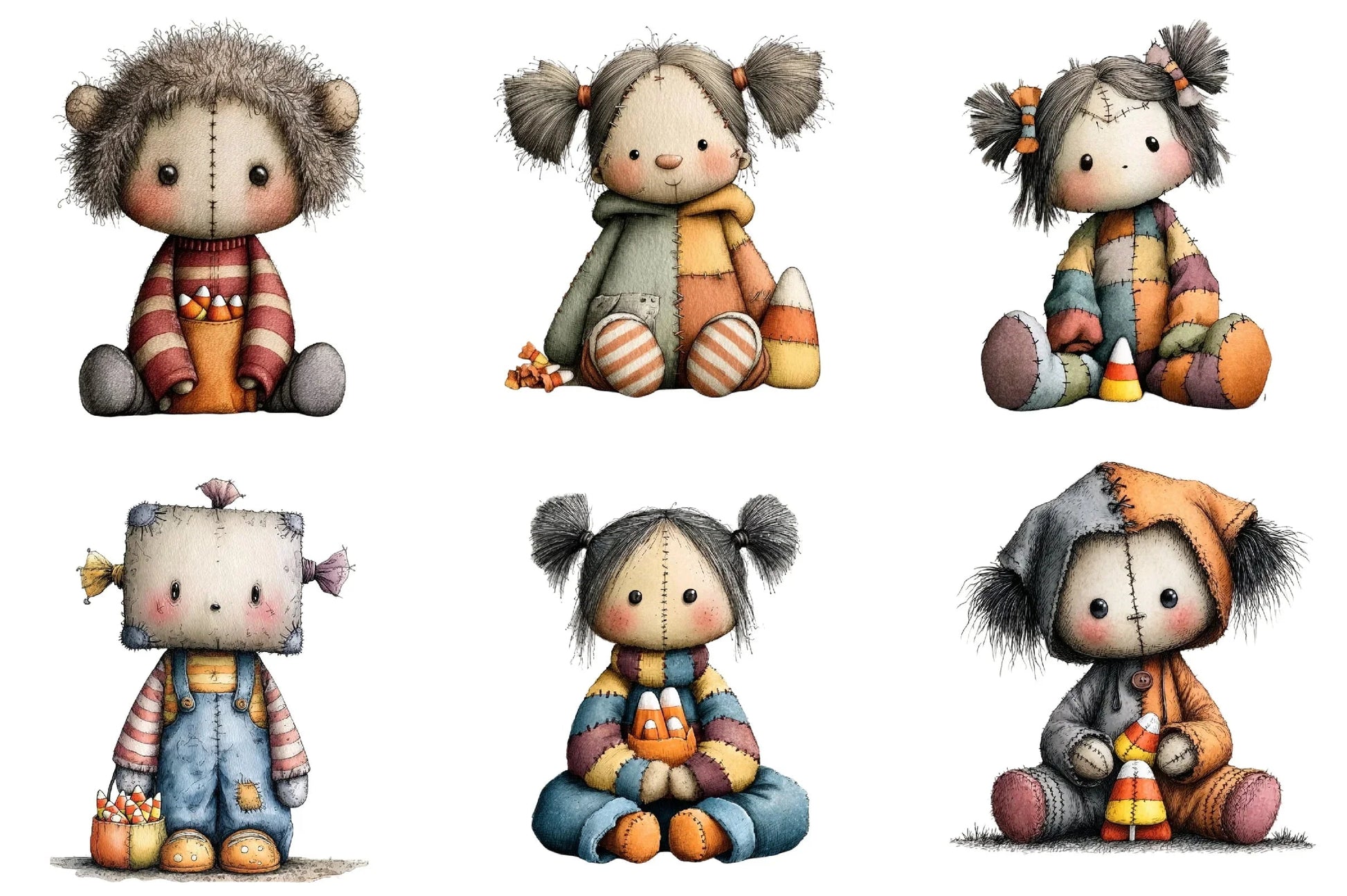Cute Halloween Ragdoll Clipart Bundle - CraftNest - Digital Crafting and Art
