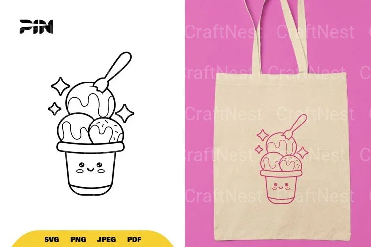 Kawaii Ice Cream Clipart Bundle - CraftNest - Digital Crafting and Art