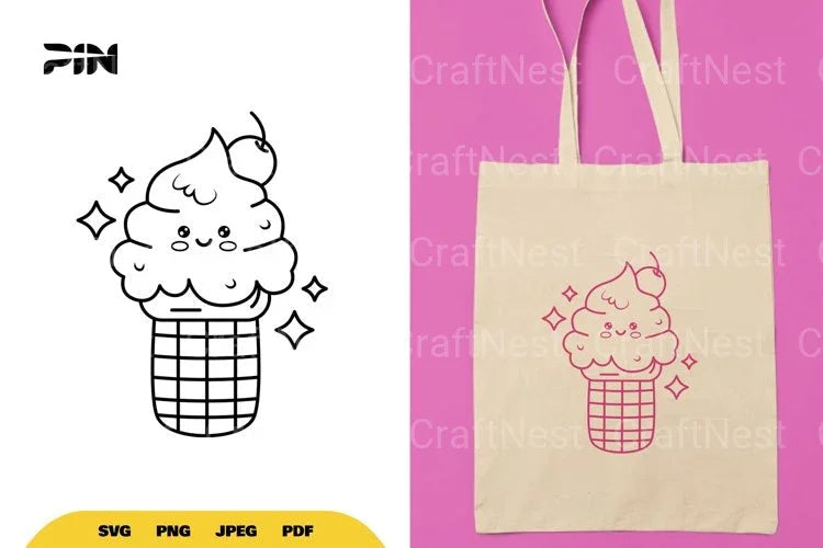 Kawaii Ice Cream SVG Bundle - CraftNest - Digital Crafting and Art