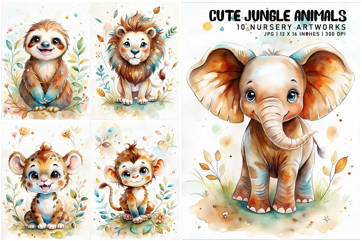 Cute Jungle Animals - Nursery