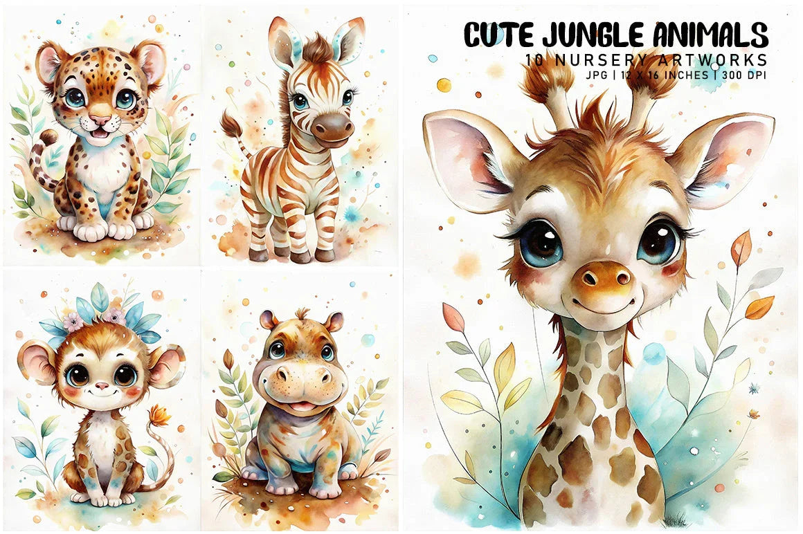 Cute Jungle Animals - Nursery
