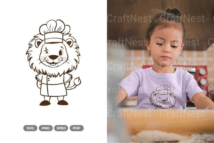 Cute Lion Chef SVG Bundle - CraftNest - Digital Crafting and Art