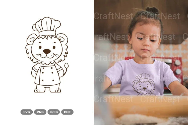 Cute Lion Chef SVG Bundle - CraftNest - Digital Crafting and Art