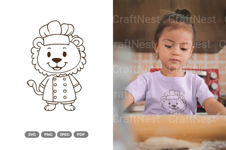 Cute Lion Chef SVG Bundle - CraftNest - Digital Crafting and Art