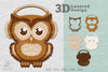 Cute Owl 3D Design Clipart Bundle
