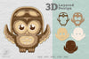 Cute Owl 3D Layered Clipart Bundle