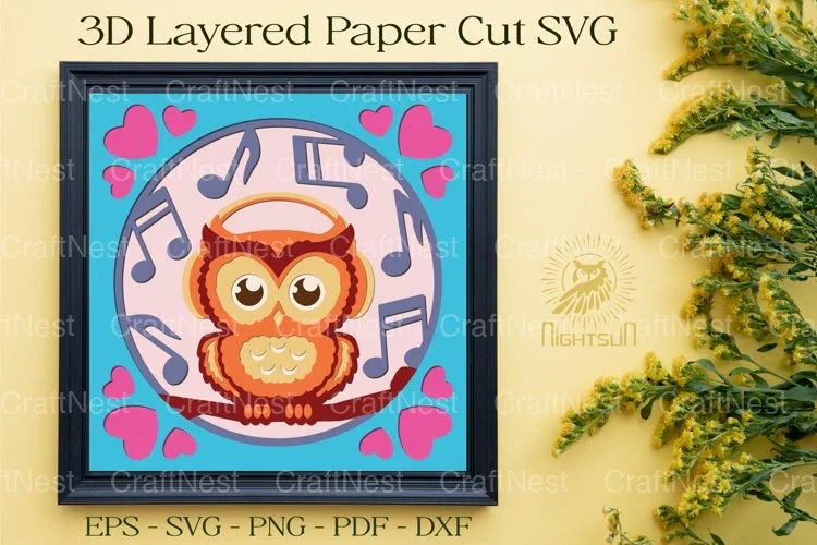 Cute Owl 3D Papercut Clipart Bundle - CraftNest - Digital Crafting and Art
