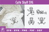 Cute Skull Silhouette Clipart Bundle