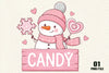 Cute Snowman Candy Clipart Bundle