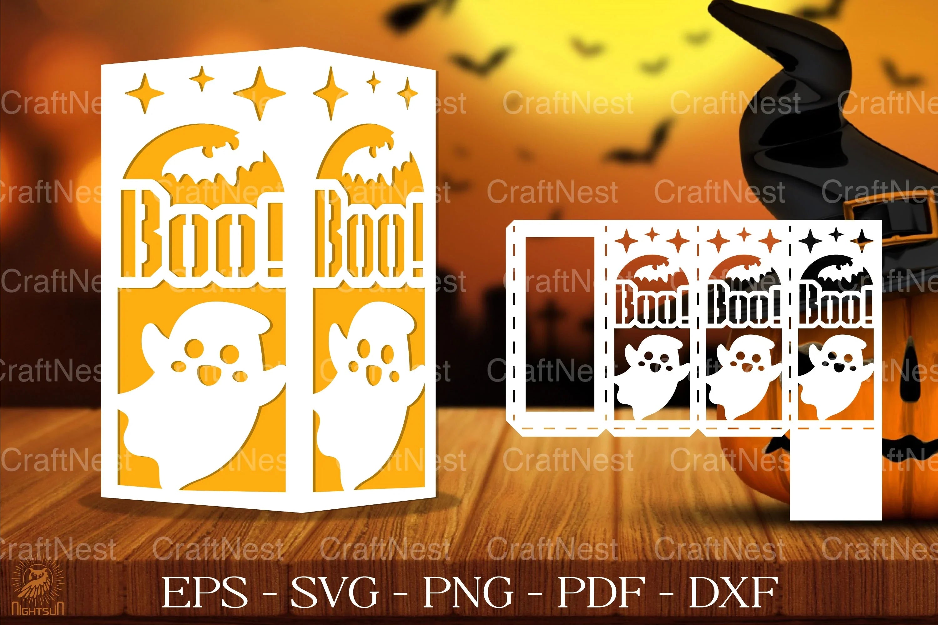 Cute Spooky Ghost Lantern Papercut Clipart Bundle - CraftNest - Digital Crafting and Art