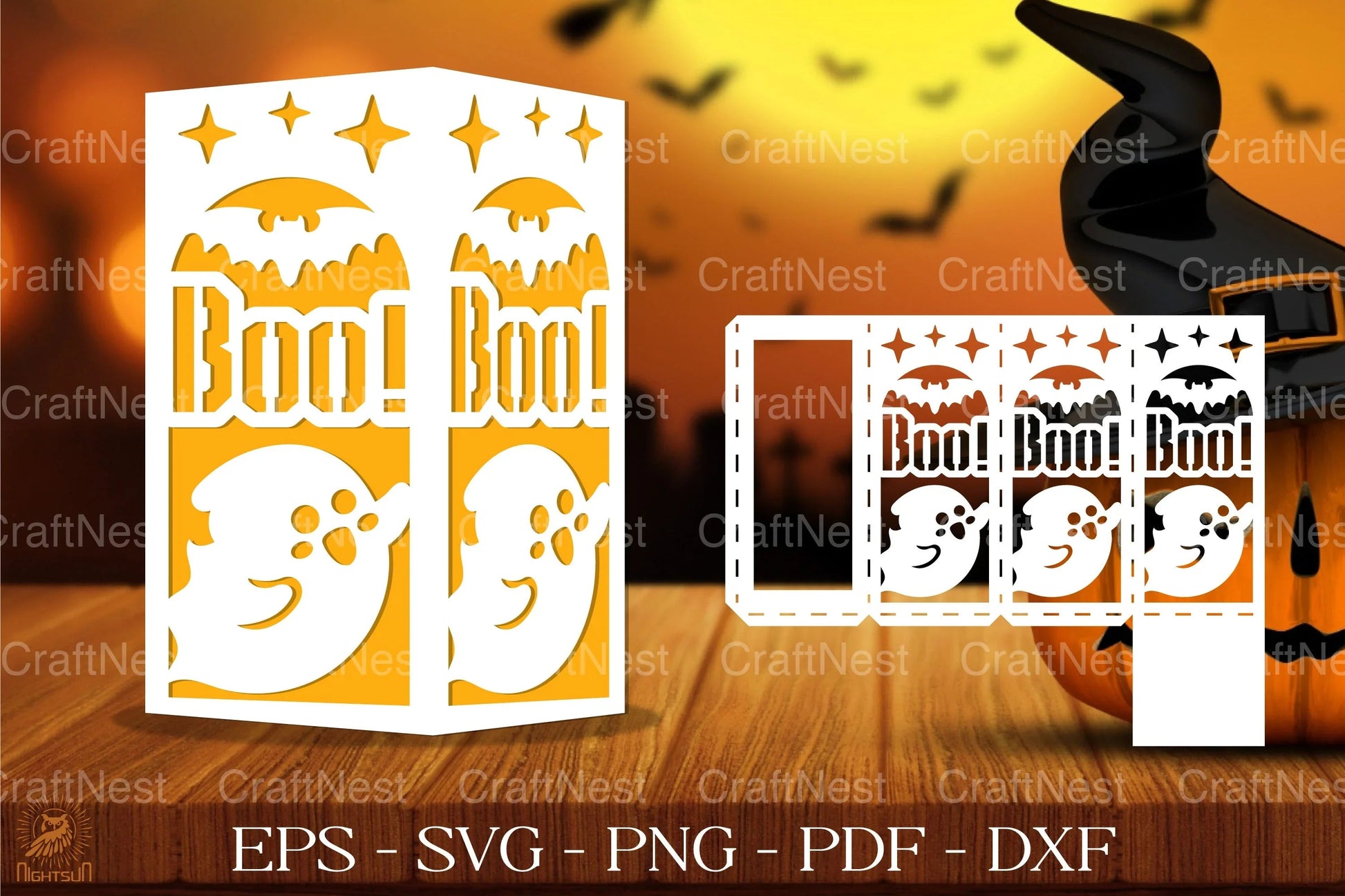 Cute Spooky Ghost Lantern Papercut Clipart Bundle - CraftNest - Digital Crafting and Art