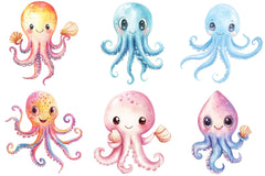 Cute Squid Clipart Bundle 1 - CraftNest - Digital Crafting and Art