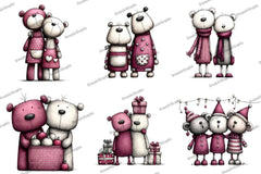 Cute Teddy Bear Couple Clipart Bundle - CraftNest - Digital Crafting and Art
